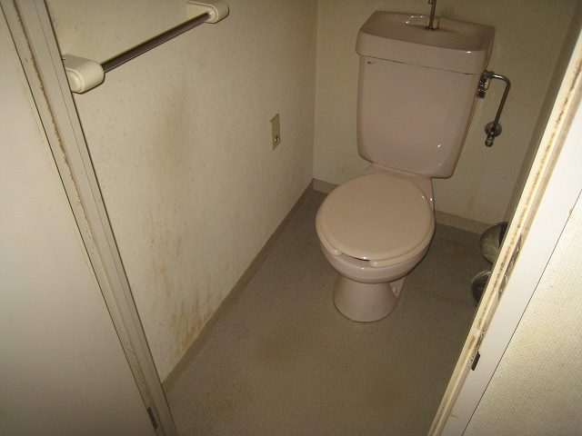 トイレのクリーニングと壁・床の貼り替え